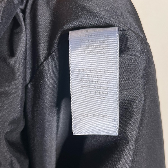 ADRIANNA PAPELL Black Solid Scalloped Trim Cap Sleeve V Neck Sheath Dress Sz 6 - Picture 5 of 6